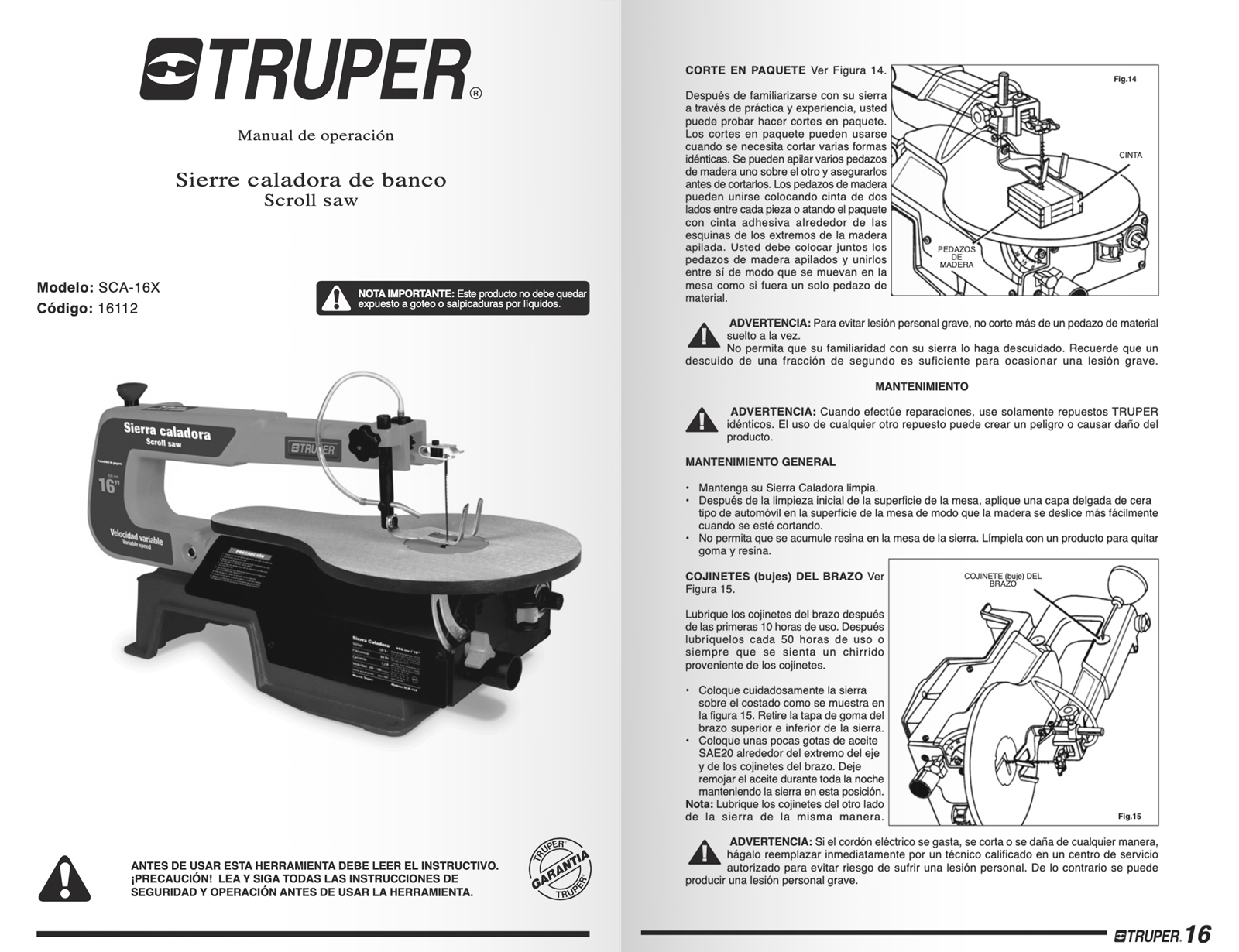 ES: Antiguo diseño de manual de instrucciones Truper.
